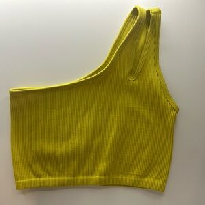 Aerie Green Crop Top with Stretchy Ribbed Fabric